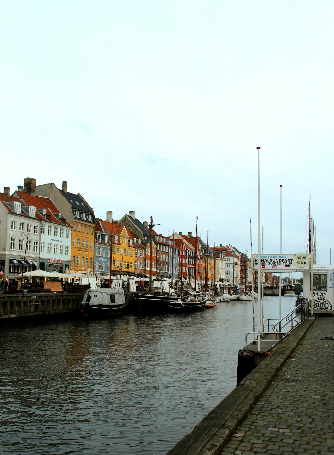 Fishing boats docked in a small Danish harbor in Skagen